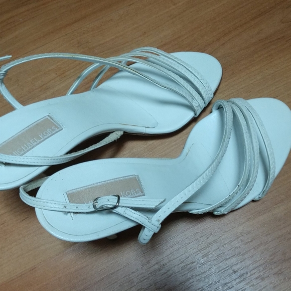 #5 Michael Kors LEATHER SEQUINNED Strappy Heels ITALIAN HANDCRAFTED - Picture 7 of 7